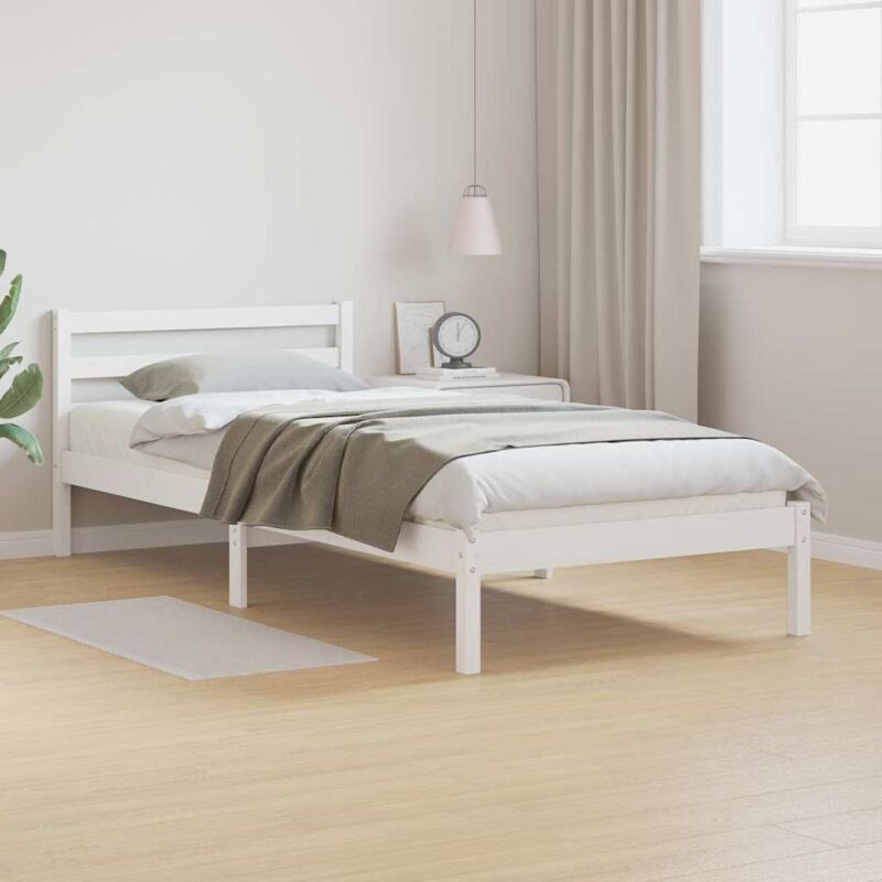 foto del prodotto vidaxl struttura per letto bianco 220 x 100 cm legno di pino massello