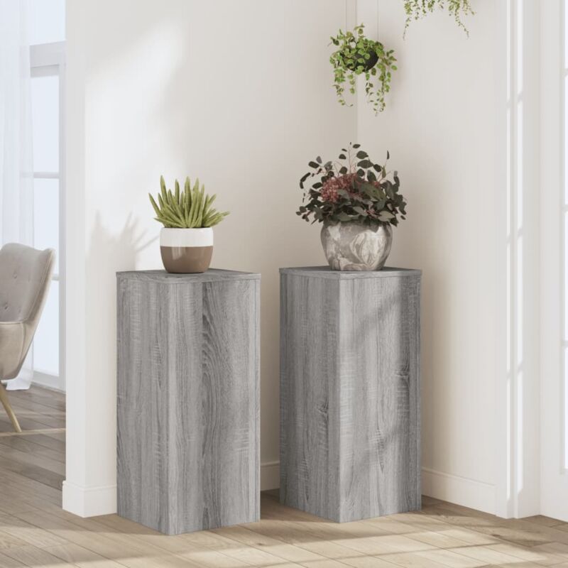 foto del prodotto vidaxl supporti per piante 2 pz grigio 30x30x70 cm in multistrato