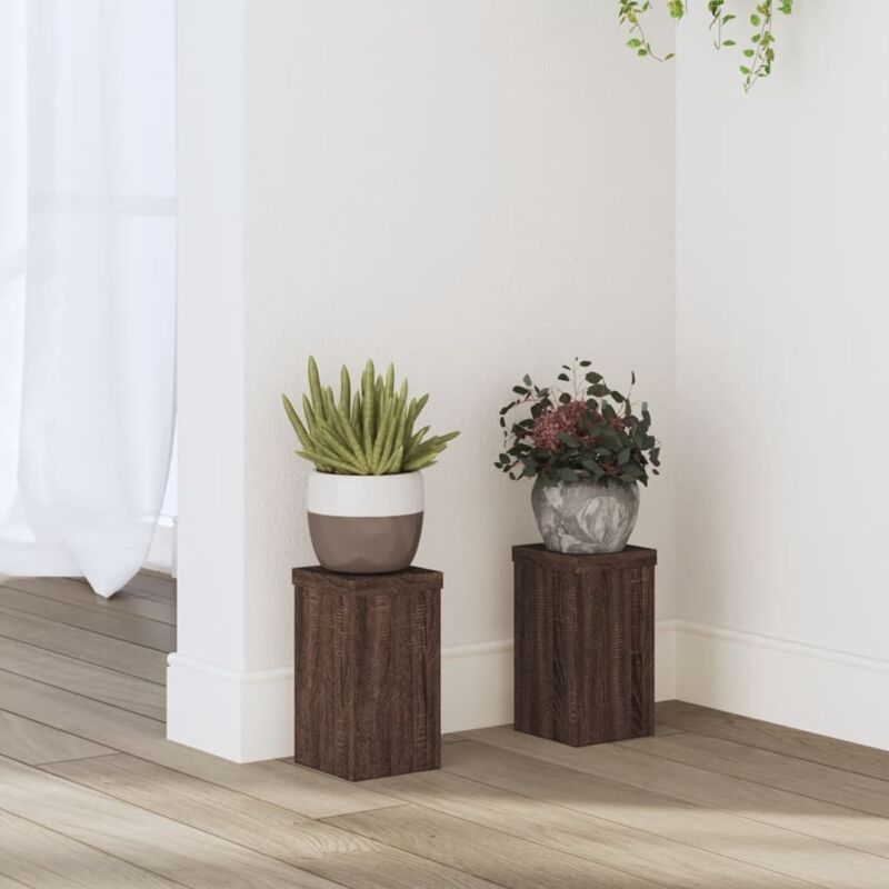 foto del prodotto vidaxl supporti per piante 2 pz marrone 10x10x18 cm legno multistrato