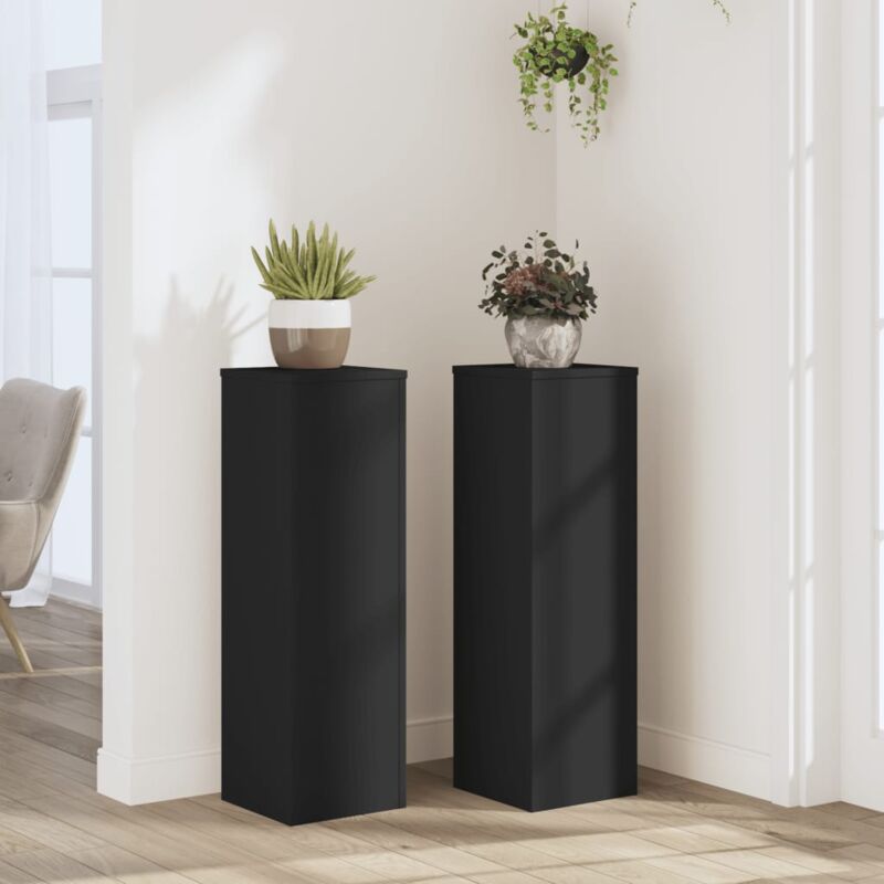 foto del prodotto vidaxl supporti per piante 2 pz neri 25x25x80 cm legno multistrato