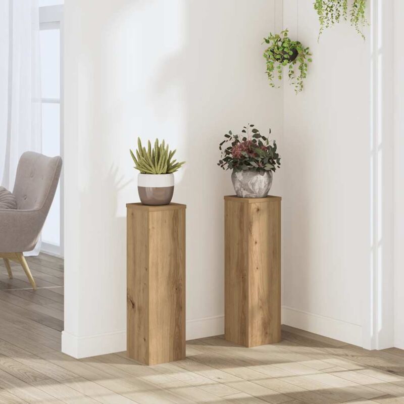 foto del prodotto vidaxl supporti per piante 2 pz rovere 17x17x60 cm in multistrato