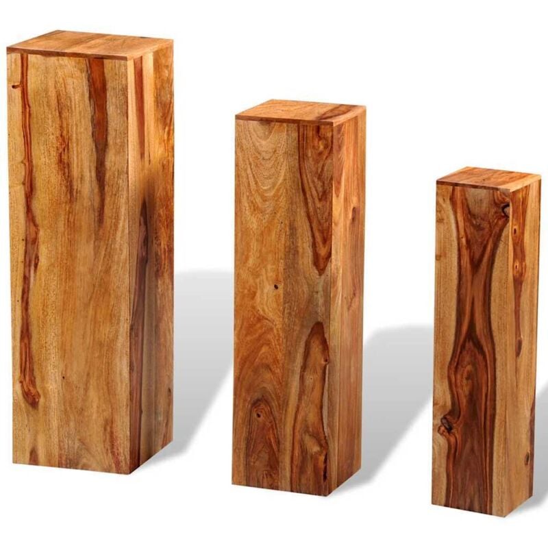 foto del prodotto vidaxl - supporti per piante 3 pz in massello di acacia marrone