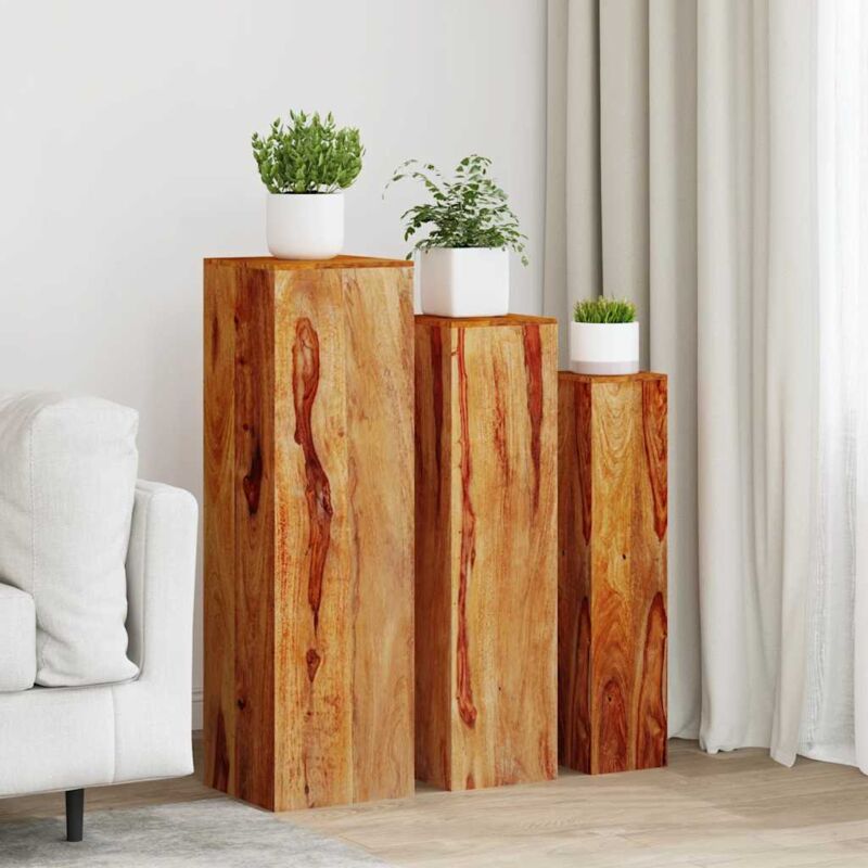 foto del prodotto vidaxl supporti per piante 3 pz in massello di acacia marrone 939058