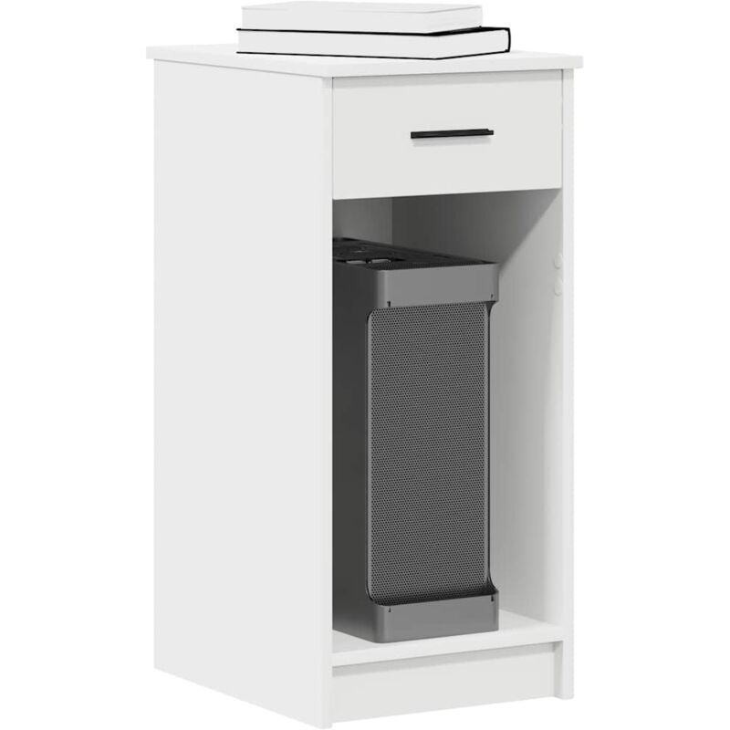 foto del prodotto vidaxl supporto a torre per computer con cassetto bianco 35x45x77 cm