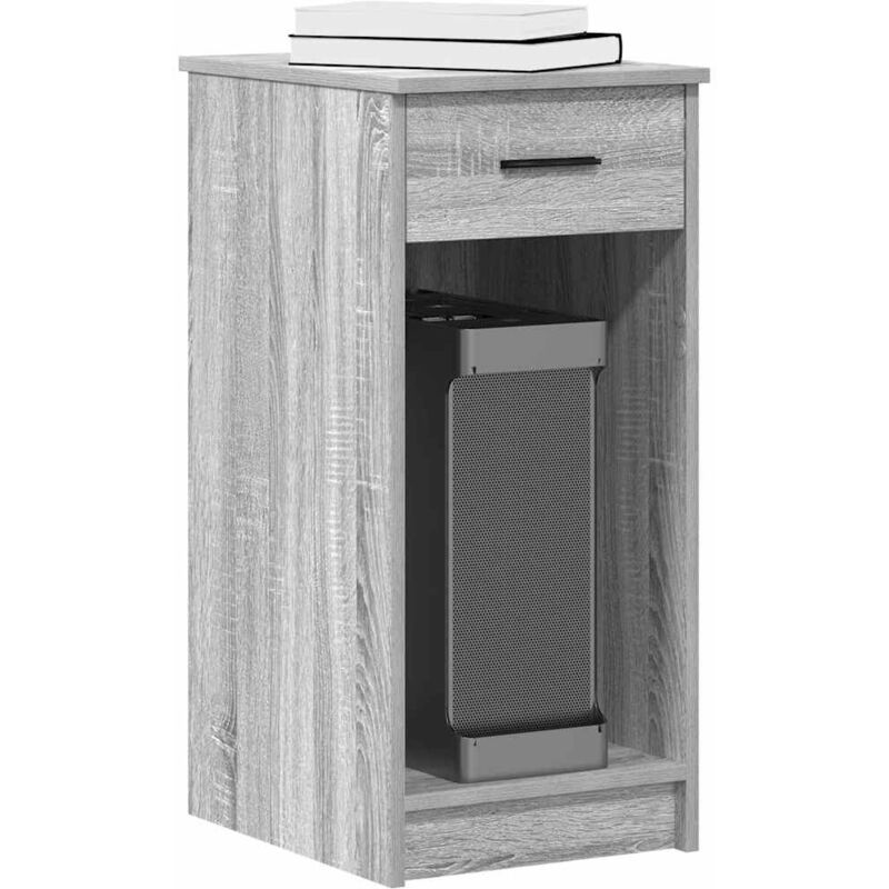 foto del prodotto vidaxl supporto a torre per computer con cassetto grigio 35x45x77 cm