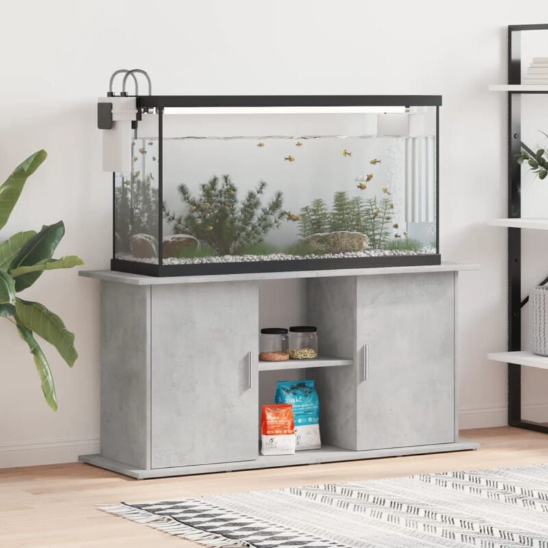 foto del prodotto vidaxl supporto acquario 121x41x58 cm legno multistrato grigio cemento