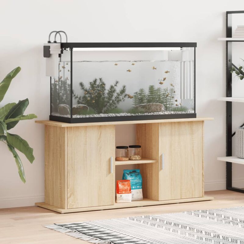 foto del prodotto vidaxl supporto acquario 121x41x58 cm legno multistrato rovere sonoma
