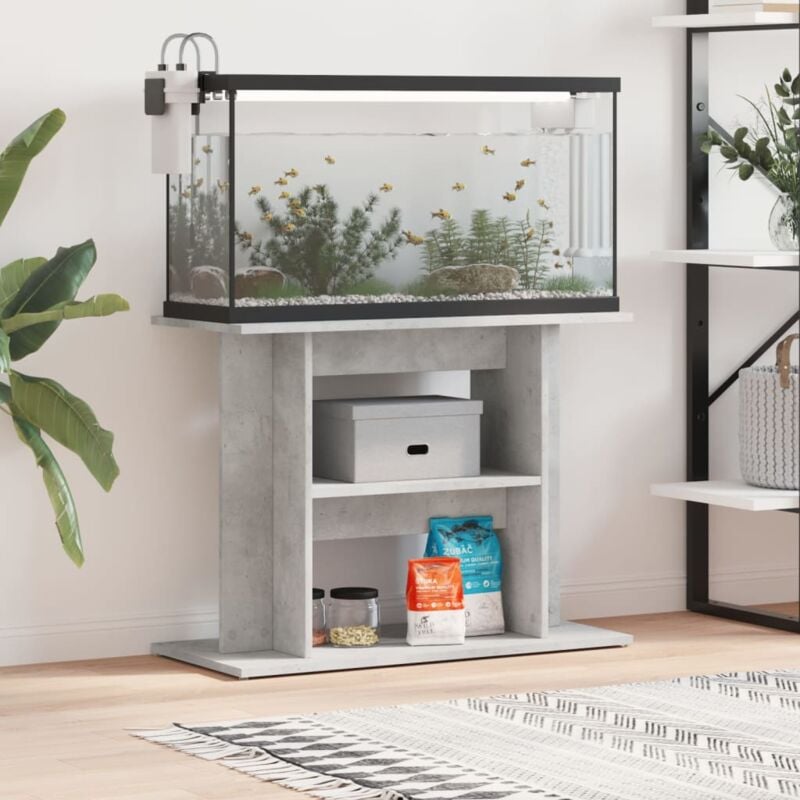 foto del prodotto vidaxl supporto acquario 80x35x60 cm legno multistrato grigio cemento