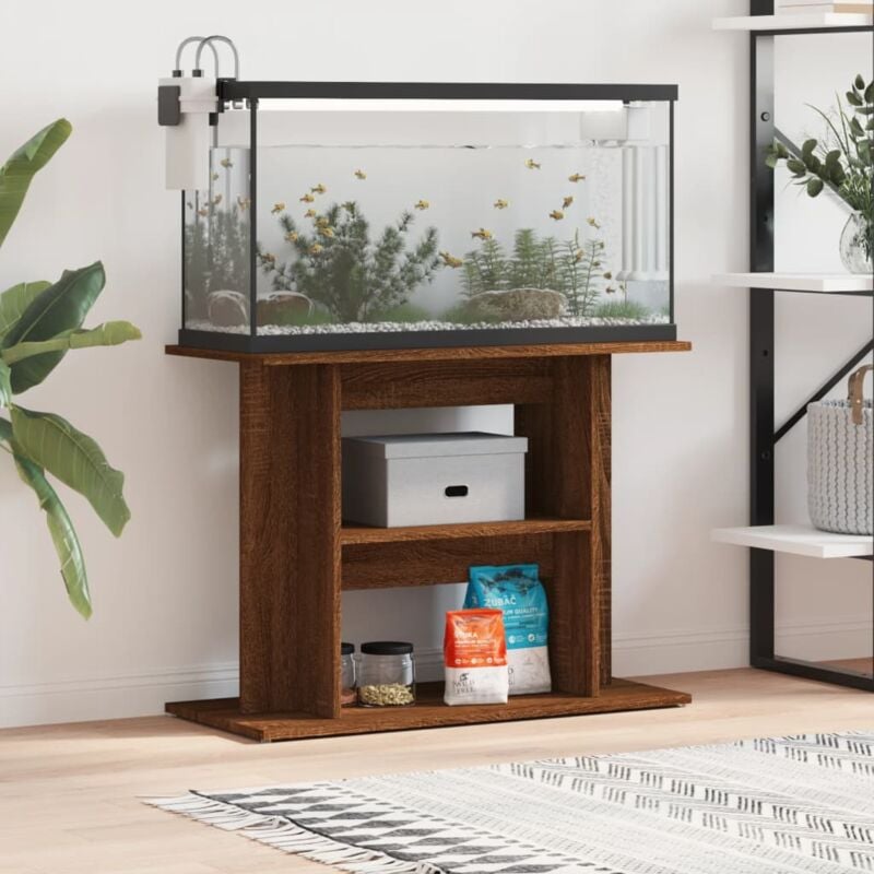 foto del prodotto vidaxl supporto acquario 80x35x60 cm legno multistrato rovere marrone