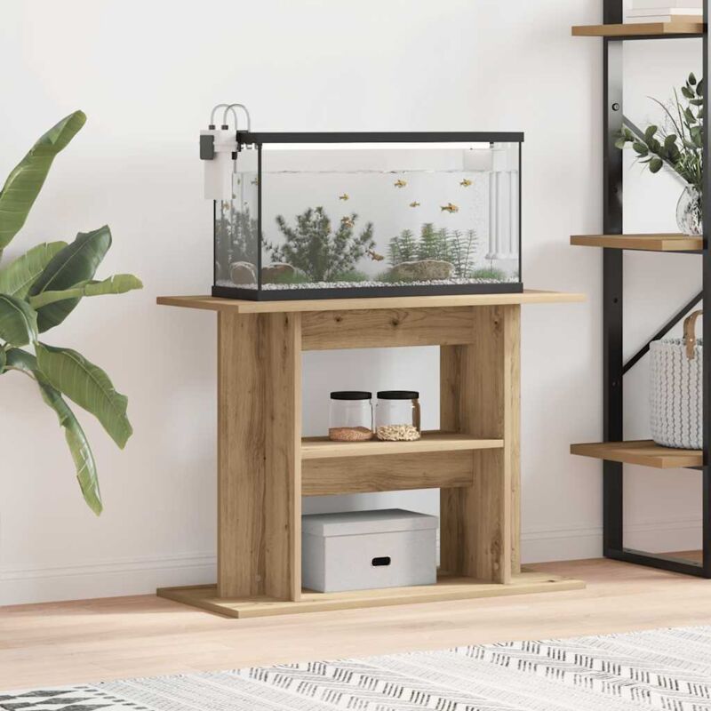 foto del prodotto vidaxl supporto acquario 80x35x60 cm multistrato rovere artigianale