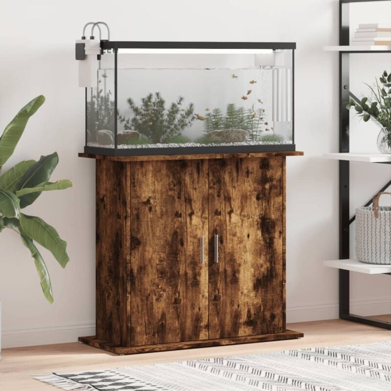 foto del prodotto vidaxl supporto acquario 81x36x73 cm in legno multistrato rovere fumo