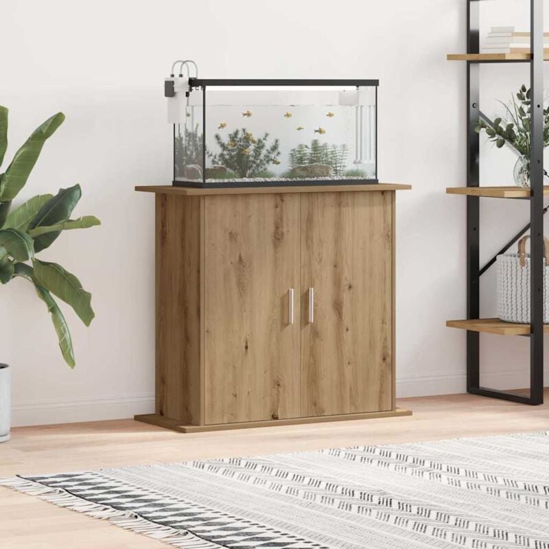 foto del prodotto vidaxl supporto acquario 81x36x73 cm multistrato rovere artigianale