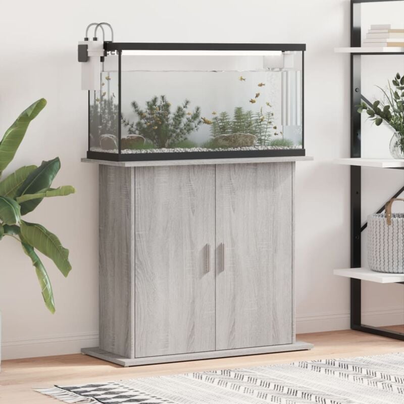 foto del prodotto vidaxl supporto acquario 81x36x73cm in legno multistrato grigio sonoma