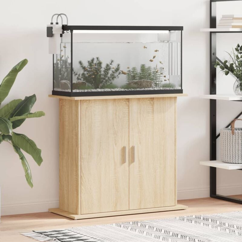 foto del prodotto vidaxl supporto acquario 81x36x73cm in legno multistrato rovere sonoma