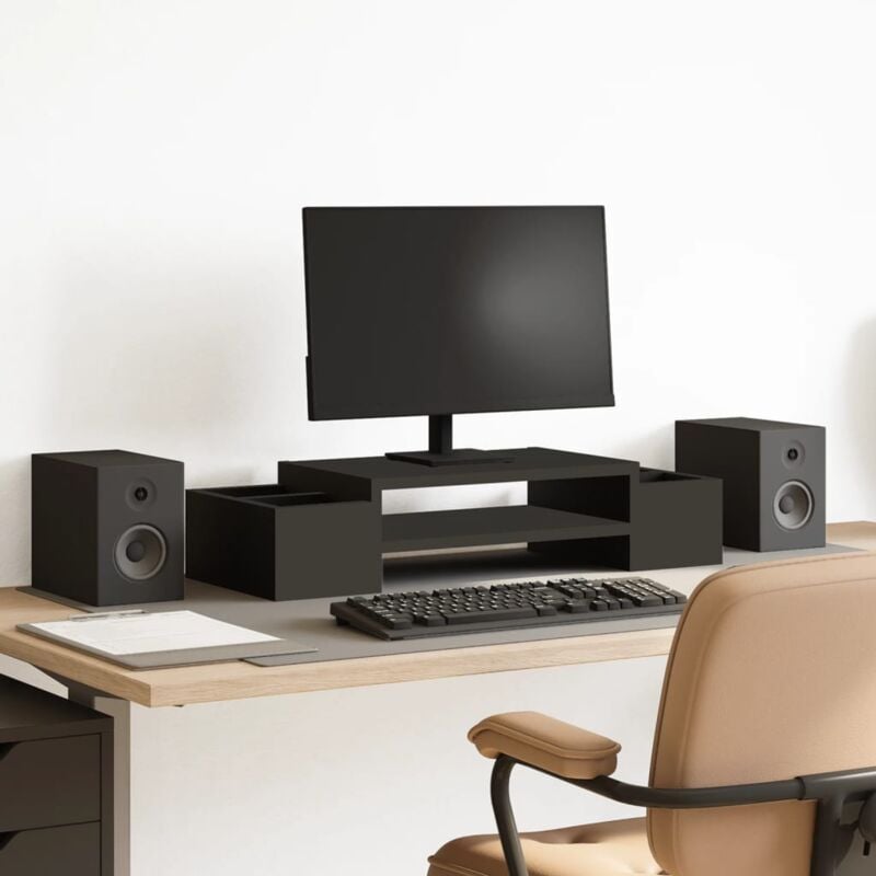 foto del prodotto vidaxl supporto monitor con contenitore nero 70x27x15 cm truciolato