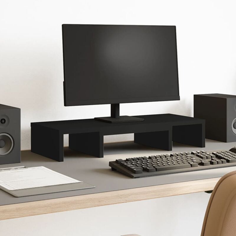 foto del prodotto vidaxl supporto monitor regolabile nero 60x24x10,5 in truciolato