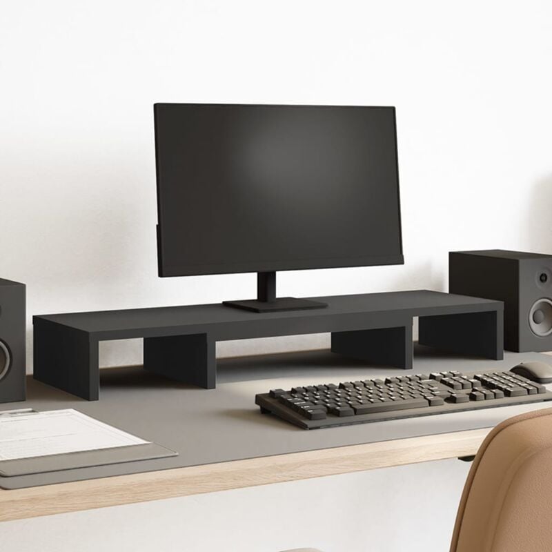 foto del prodotto vidaxl supporto monitor regolabile nero 80x24x10,5 cm in truciolato