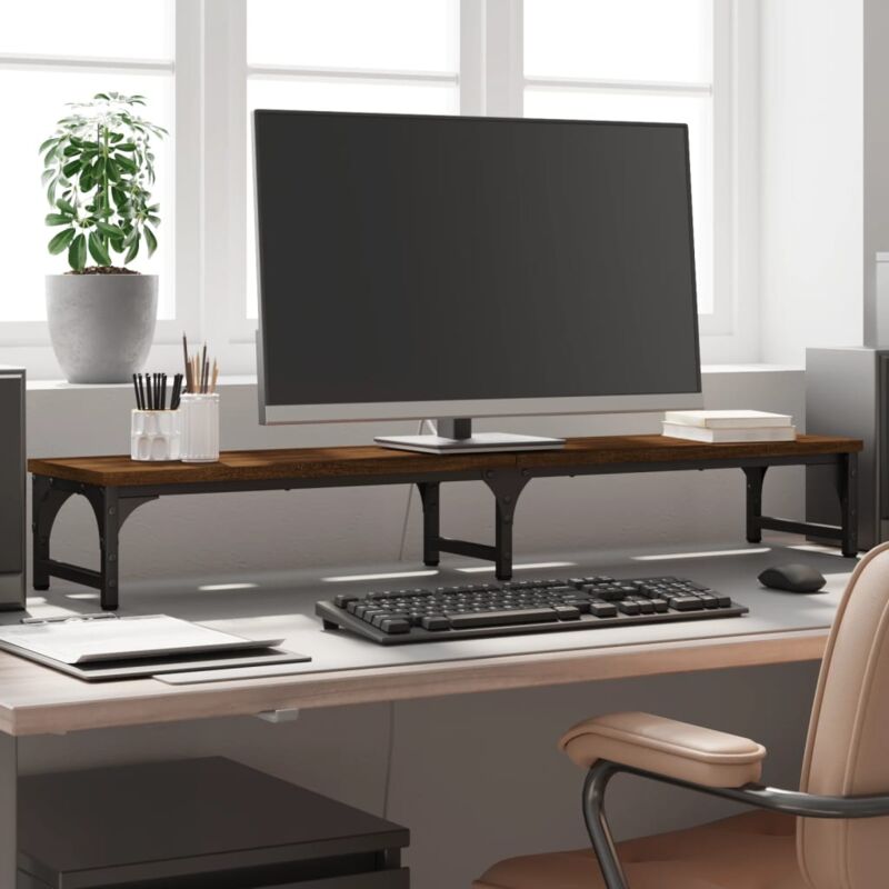 foto del prodotto vidaxl supporto monitor rovere marrone 105x23x15,5cm legno multistrato