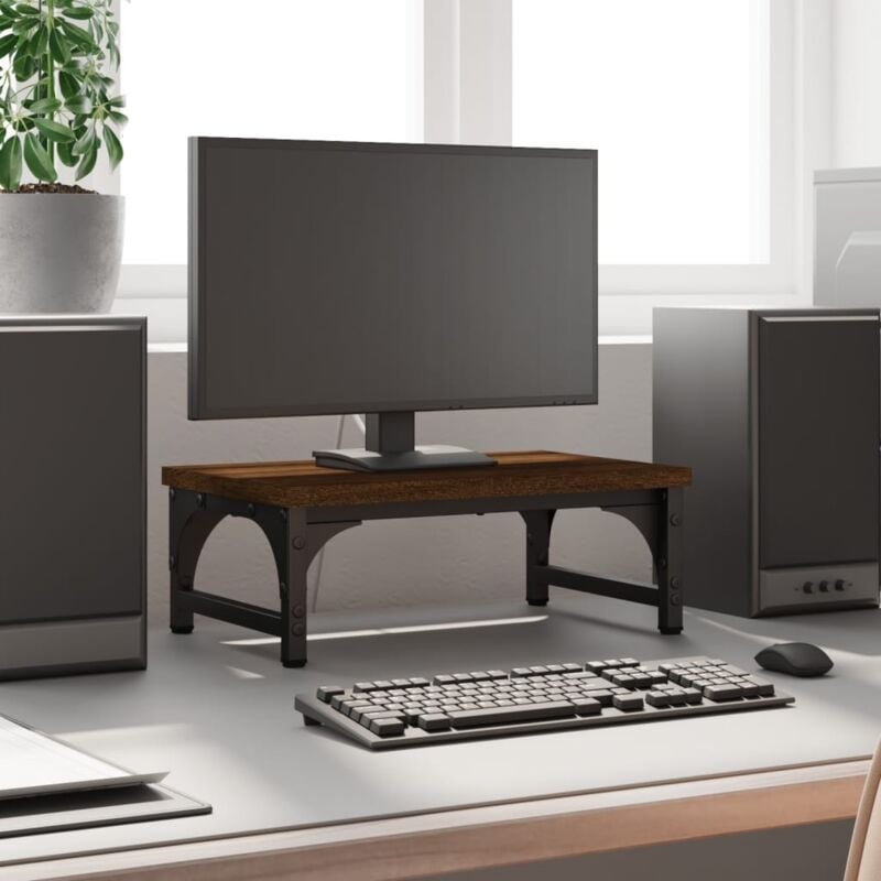 foto del prodotto vidaxl supporto monitor rovere marrone 37x23x14cm legno multistrato