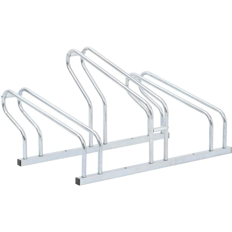 foto del prodotto vidaxl supporto per 3 bici da pavimento autoportante acciaio zincato
