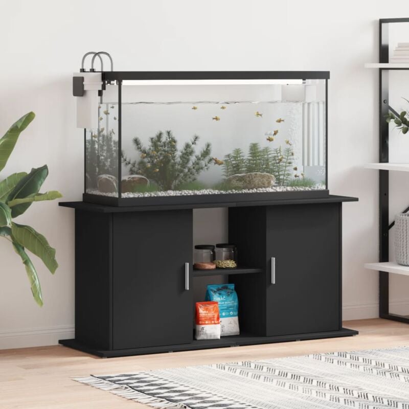 foto del prodotto vidaxl supporto per acquario 121x41x58 cm in legno multistrato nero