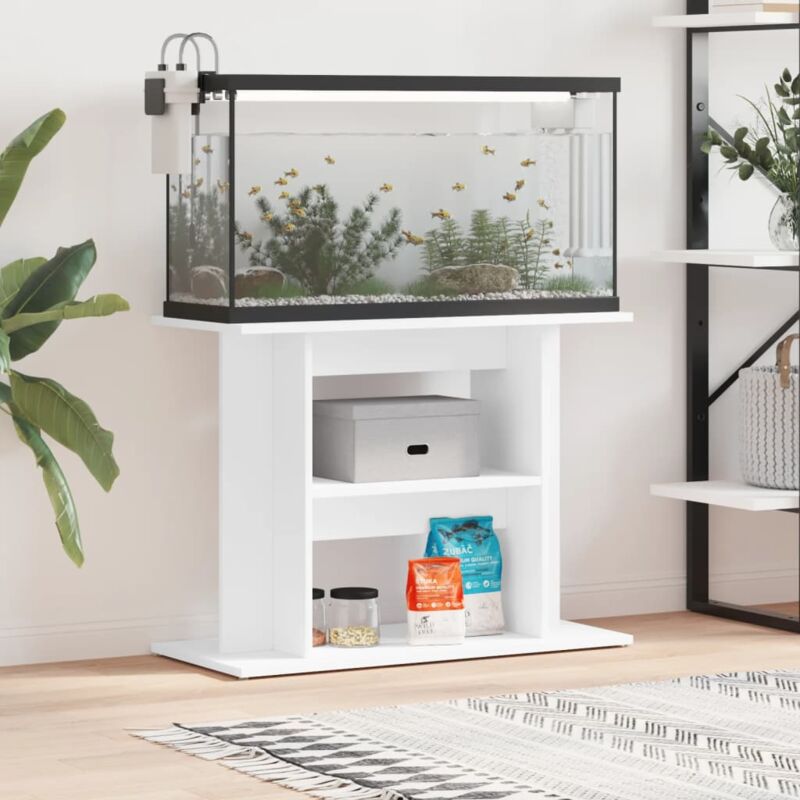 foto del prodotto vidaxl supporto per acquario 80x35x60 cm in legno multistrato bianco