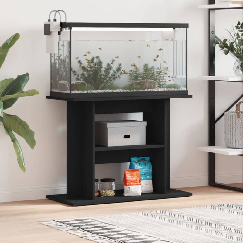 foto del prodotto vidaxl supporto per acquario 80x35x60 cm in legno multistrato nero