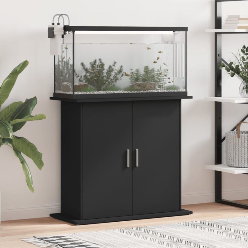 foto del prodotto vidaxl supporto per acquario 81x36x73 cm in legno multistrato nero