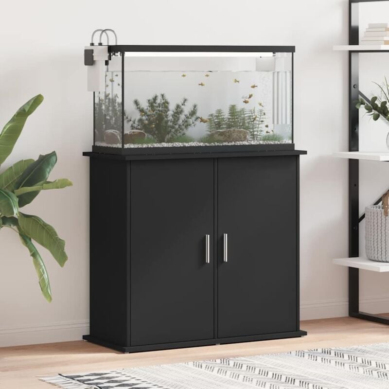 foto del prodotto vidaxl supporto per acquario 81x36x73 cm in legno multistrato nero