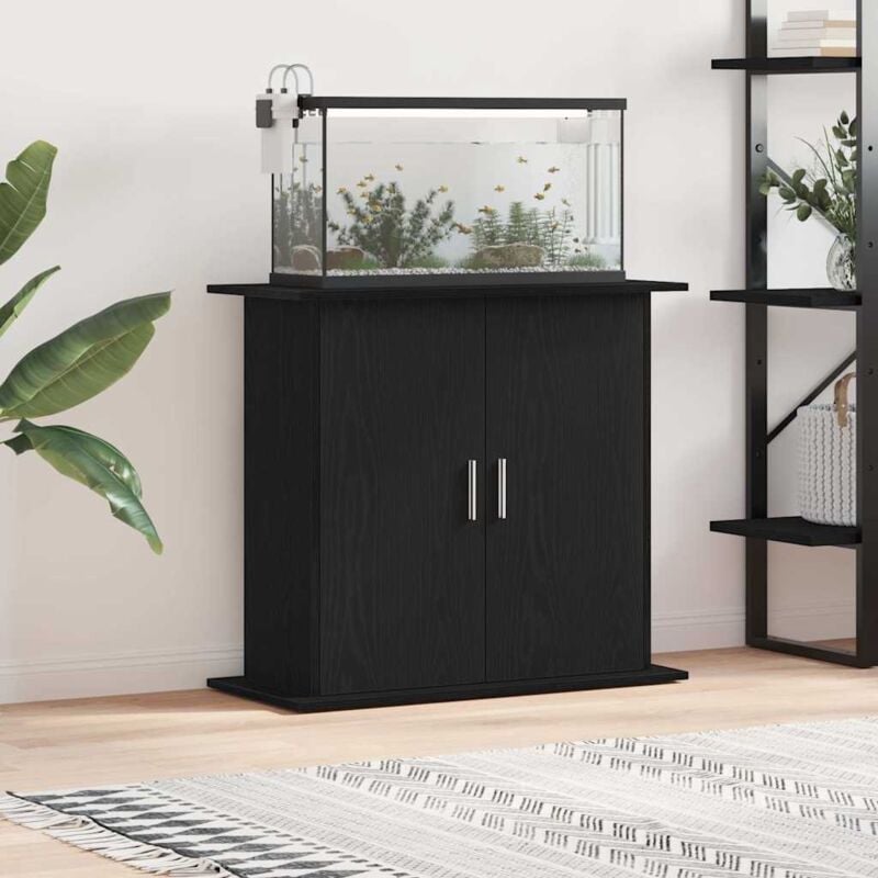 foto del prodotto vidaxl supporto per acquario 81x36x73 cm legno multistrato rovere nero