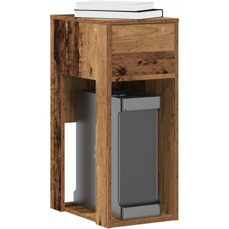 foto del prodotto vidaxl supporto per computer a torre con cassetto antico 30x44x74 cm