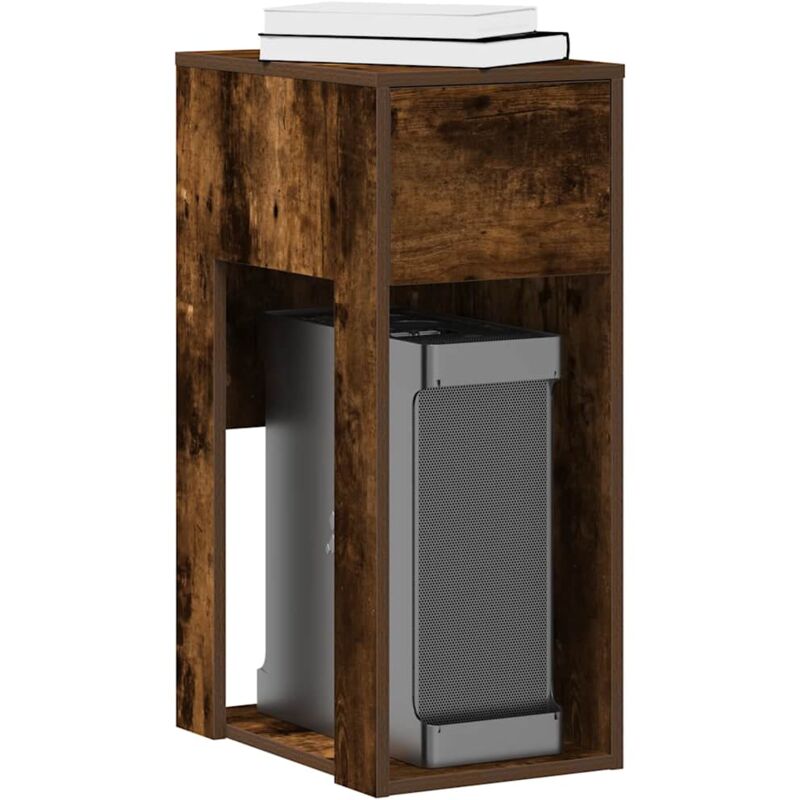 foto del prodotto vidaxl supporto per computer a torre con cassetto rovere 30x44x74 cm