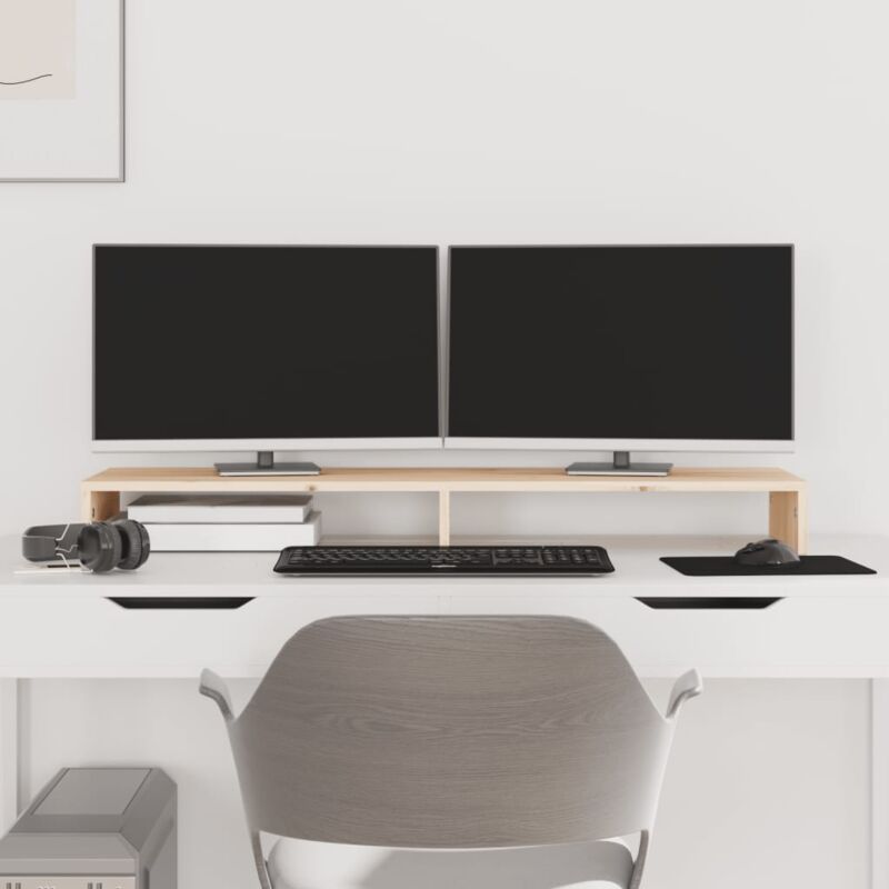 foto del prodotto vidaxl supporto per monitor 100x27x10 cm in legno massello di pino