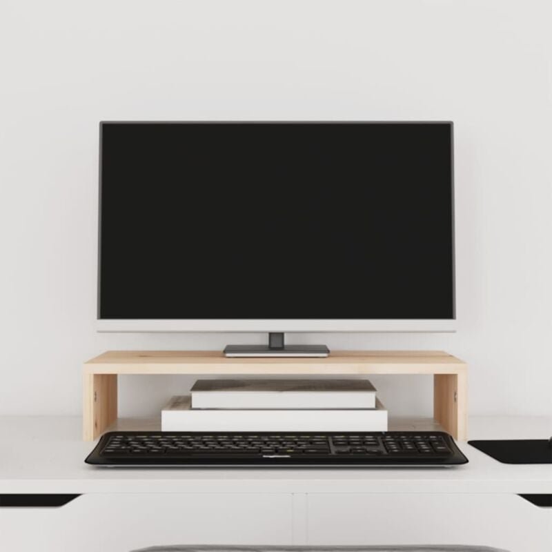 foto del prodotto vidaxl supporto per monitor 50x27x10 cm in legno massello di pino