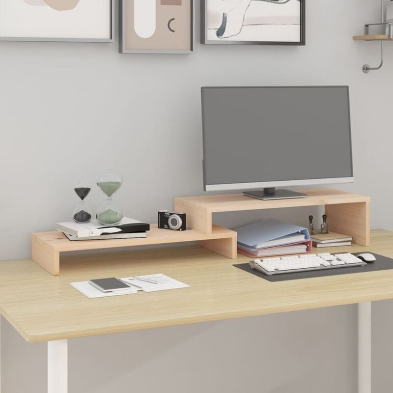 foto del prodotto vidaxl supporto per monitor 52 101 x22x14 cm legno massello di pino