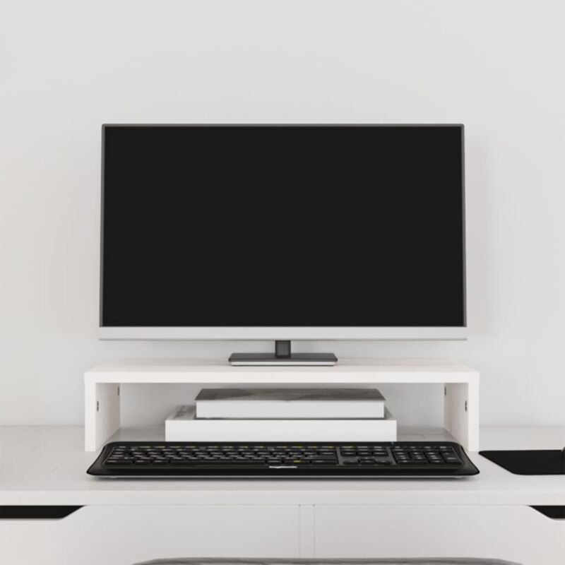 foto del prodotto vidaxl supporto per monitor bianco 50x27x10 cm legno massello di pino