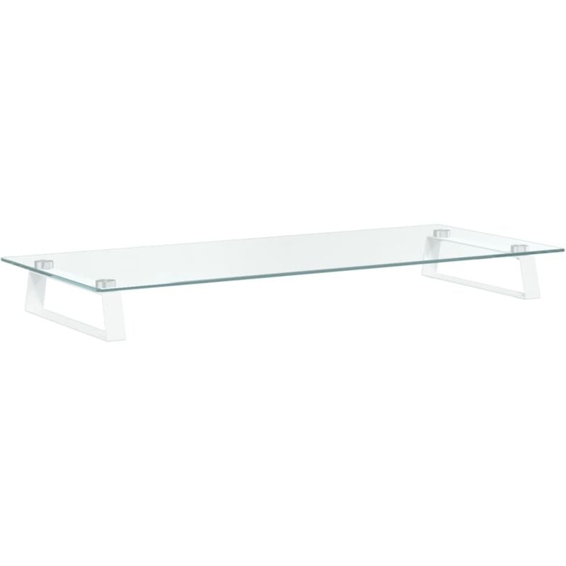 foto del prodotto vidaxl supporto per monitor bianco 80x35x8cm vetro temperato e metallo