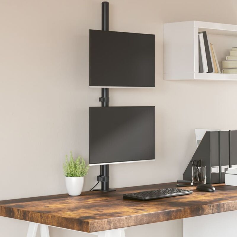 foto del prodotto vidaxl supporto per monitor doppio in acciaio vesa 75 100 mm
