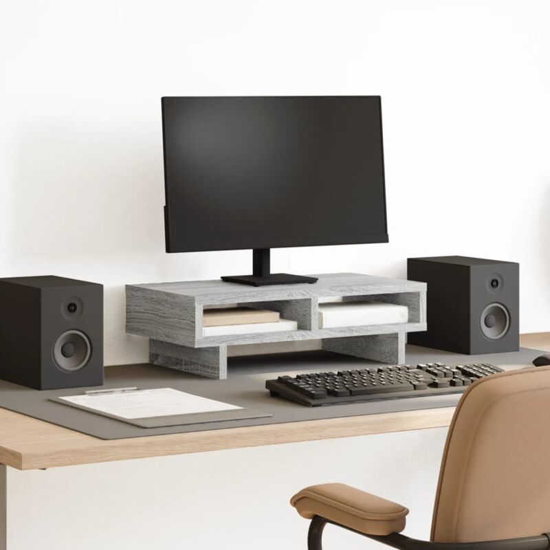 foto del prodotto vidaxl supporto per monitor grigio sonoma 50x27x15 cm in truciolato