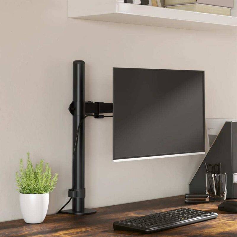 foto del prodotto vidaxl supporto per monitor in acciaio nero vesa 75 100 mm