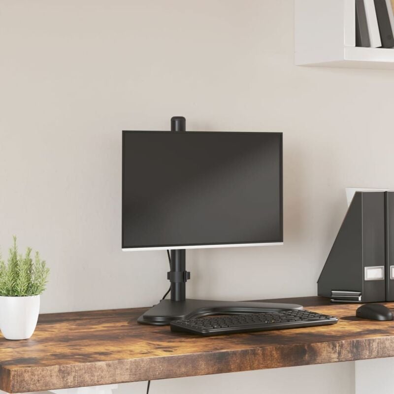 foto del prodotto vidaxl supporto per monitor in acciaio nero vesa 75 100 mm