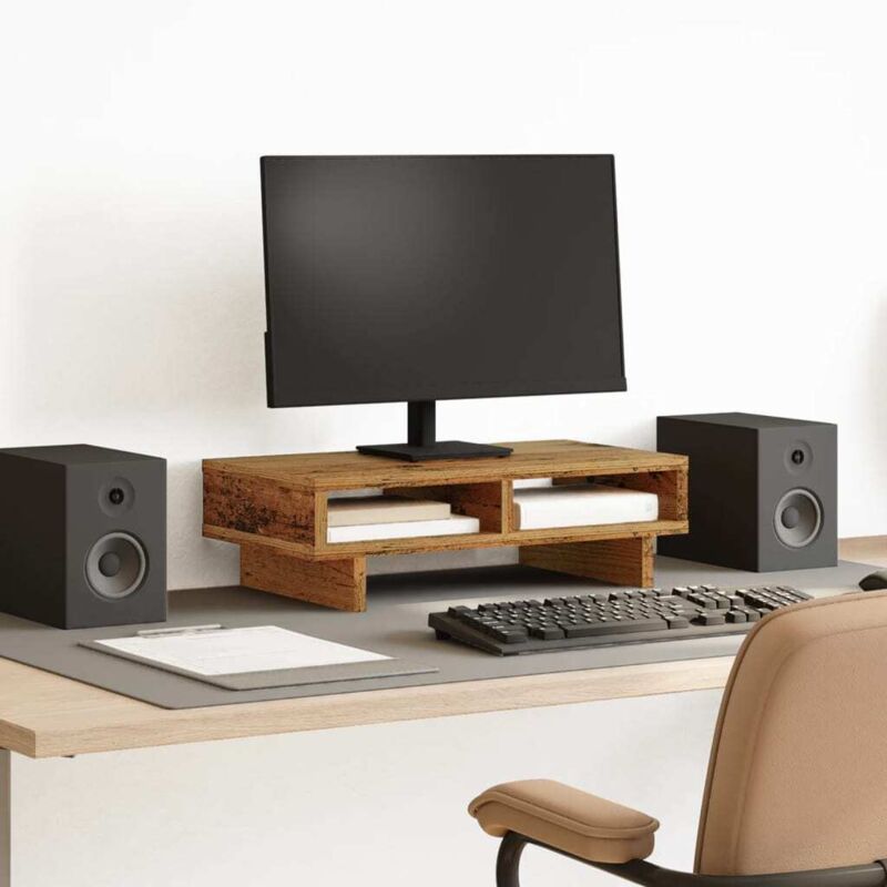 foto del prodotto vidaxl supporto per monitor legno vecchio 50x27x15 cm in truciolato