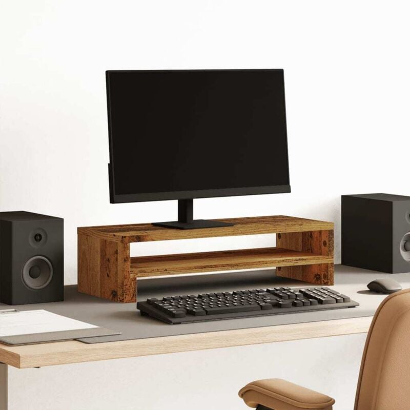 foto del prodotto vidaxl supporto per monitor legno vecchio 54x22x15 cm in truciolato