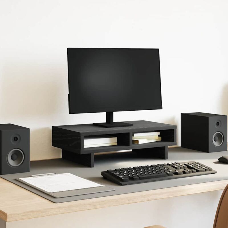 foto del prodotto vidaxl supporto per monitor rovere nero 50x27x15 cm in truciolato