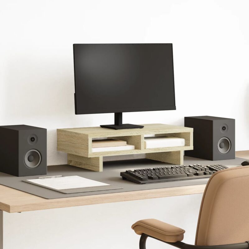 foto del prodotto vidaxl supporto per monitor rovere sonoma 50x27x15 cm in truciolato