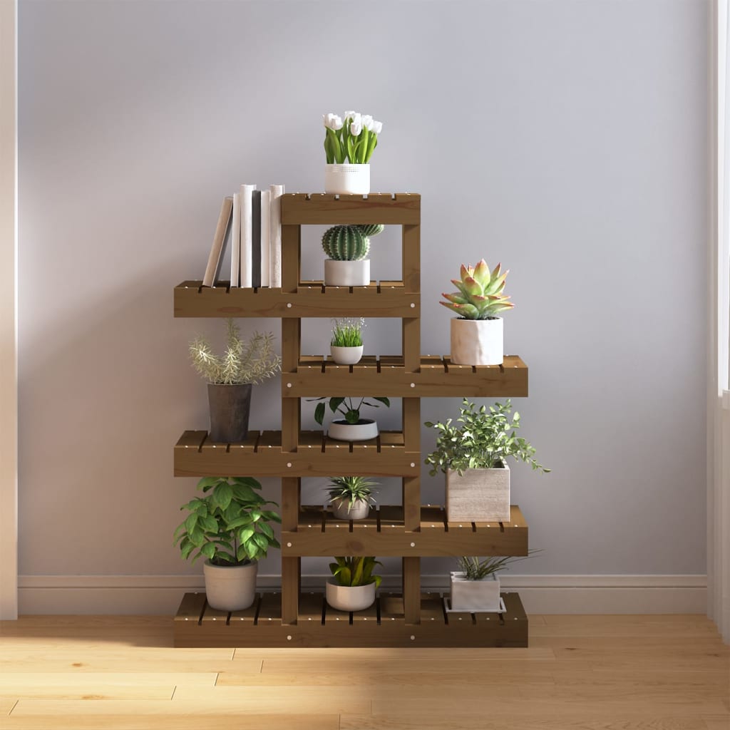 foto del prodotto vidaxl supporto per piante ambra 85x25x109,5 cm legno massello di pino