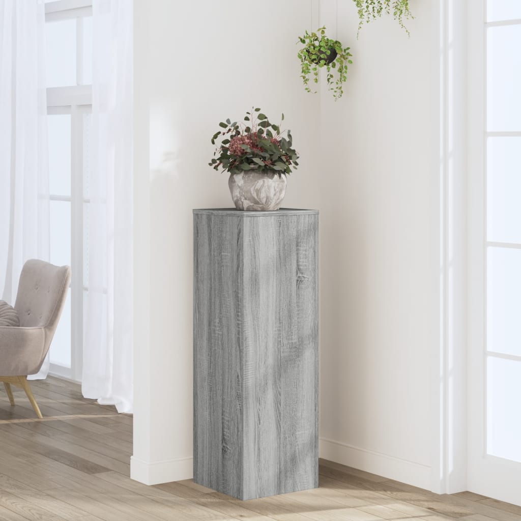foto del prodotto vidaxl supporto per piante grigio sonoma 33x33x100 cm in truciolato