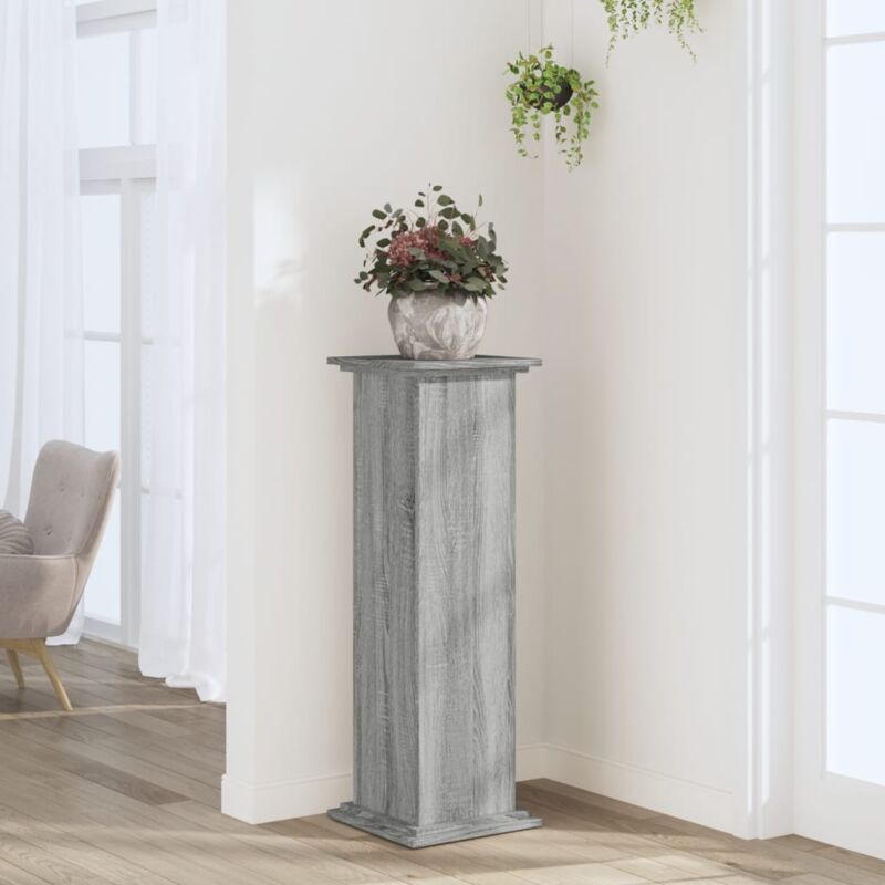 foto del prodotto vidaxl supporto per piante grigio sonoma 33x33x100 cm in truciolato