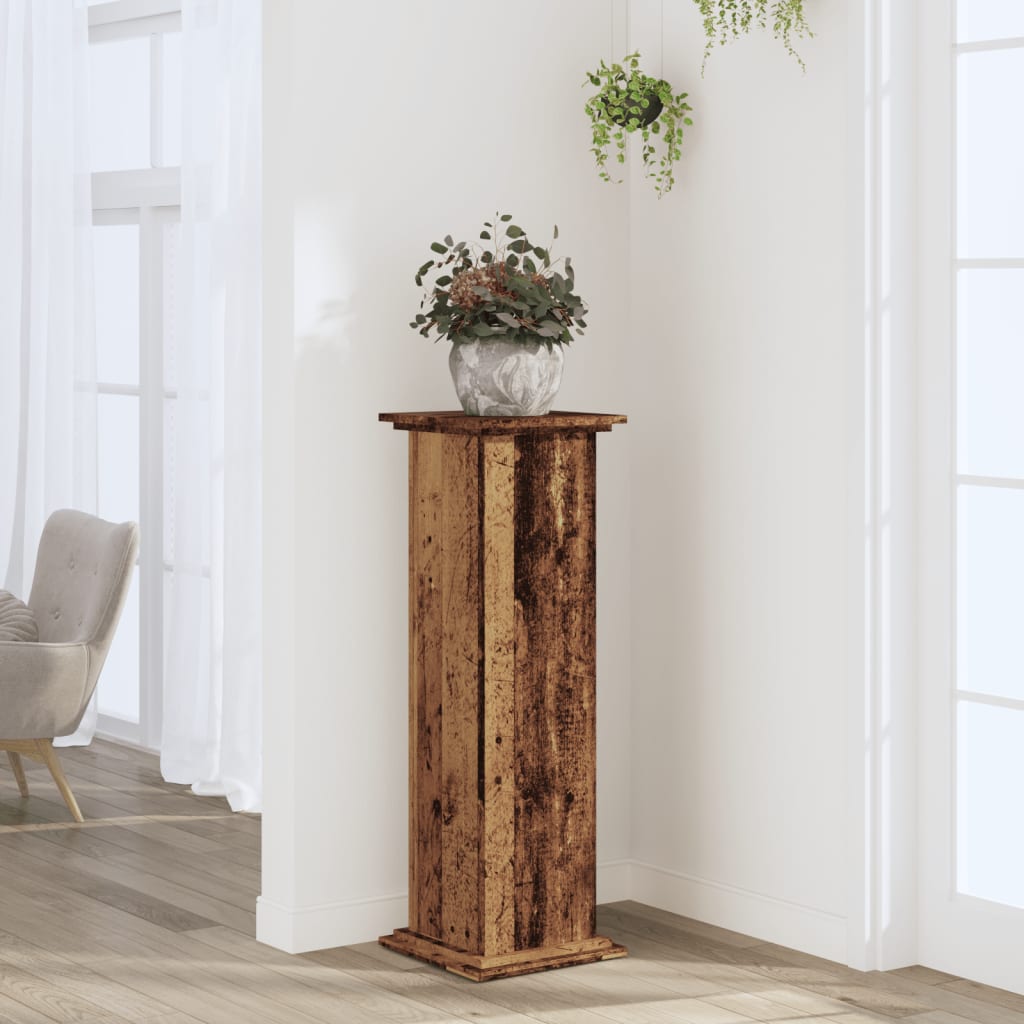 foto del prodotto vidaxl supporto per piante legno vecchio 33x33x100 cm in truciolato