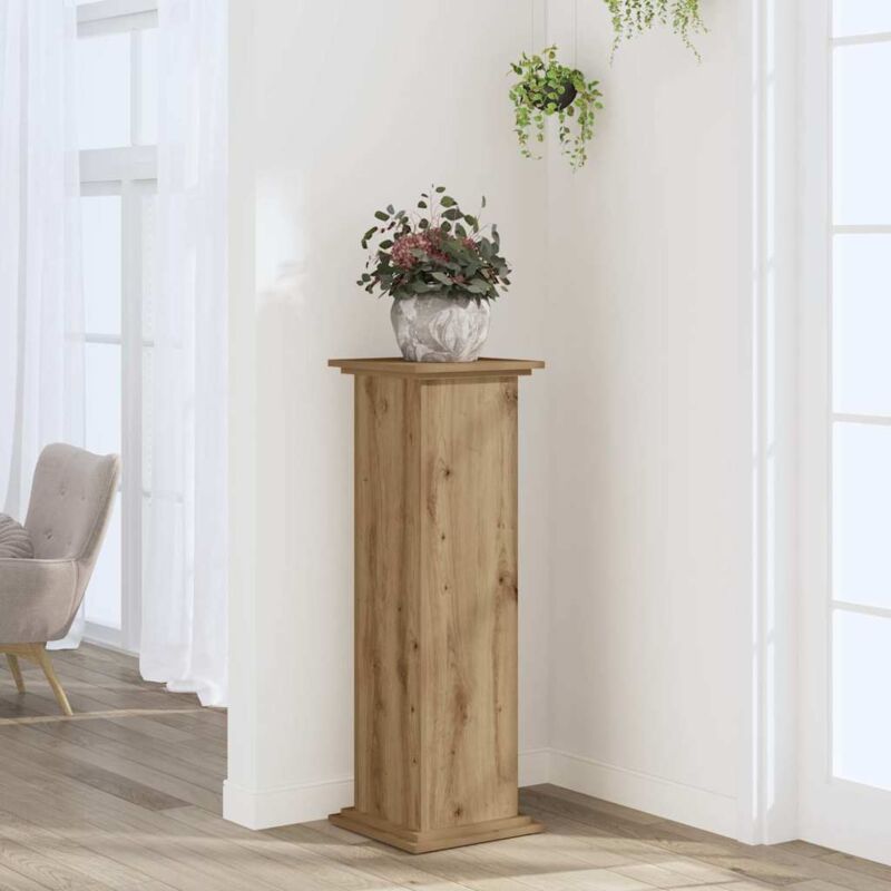 foto del prodotto vidaxl supporto per piante rovere artigianale 33x33x100 cm truciolato